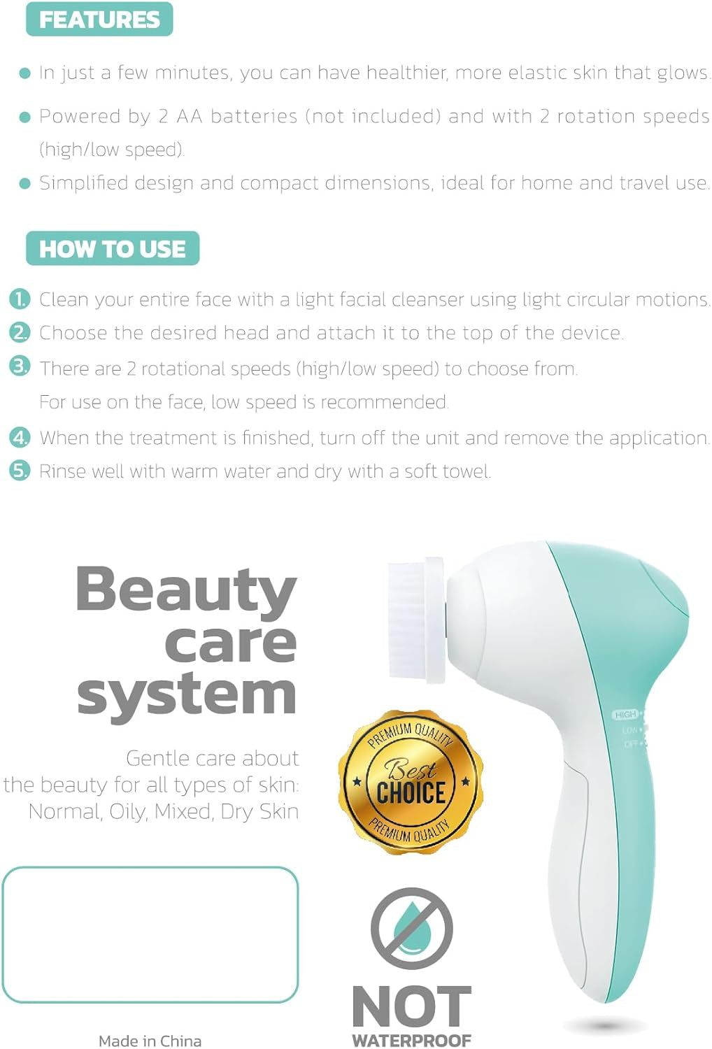 Opal 7-in-1 Electric Face Scrubber | Deep Cleansing Spin Brush & Exfoliator for Radiant Skin"
