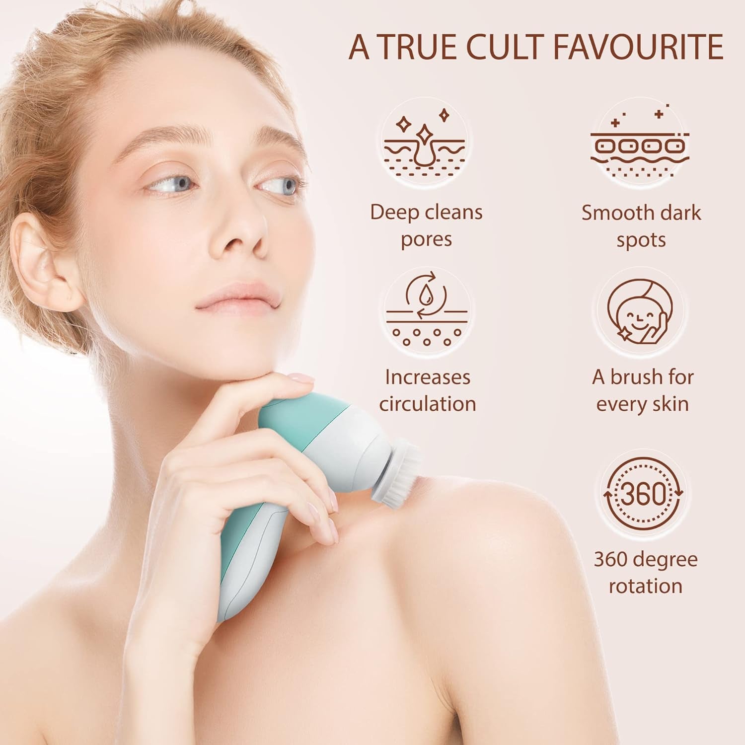 Opal 7-in-1 Electric Face Scrubber | Deep Cleansing Spin Brush & Exfoliator for Radiant Skin"