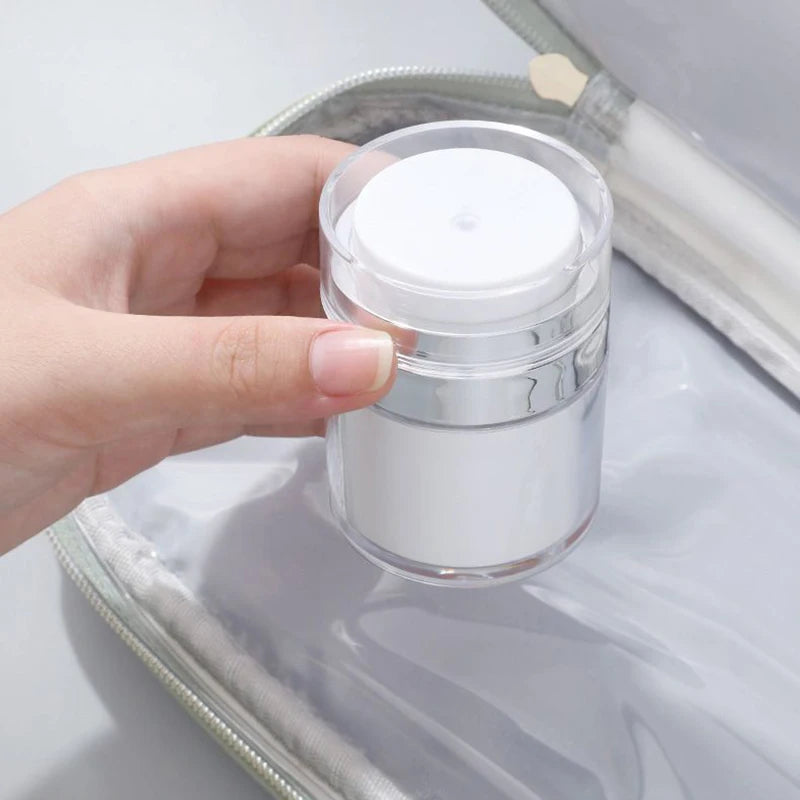 Refillable Airless Pump Bottle – Travel-Friendly Skincare Dispenser for Creams & Lotions (15/30/50ml)