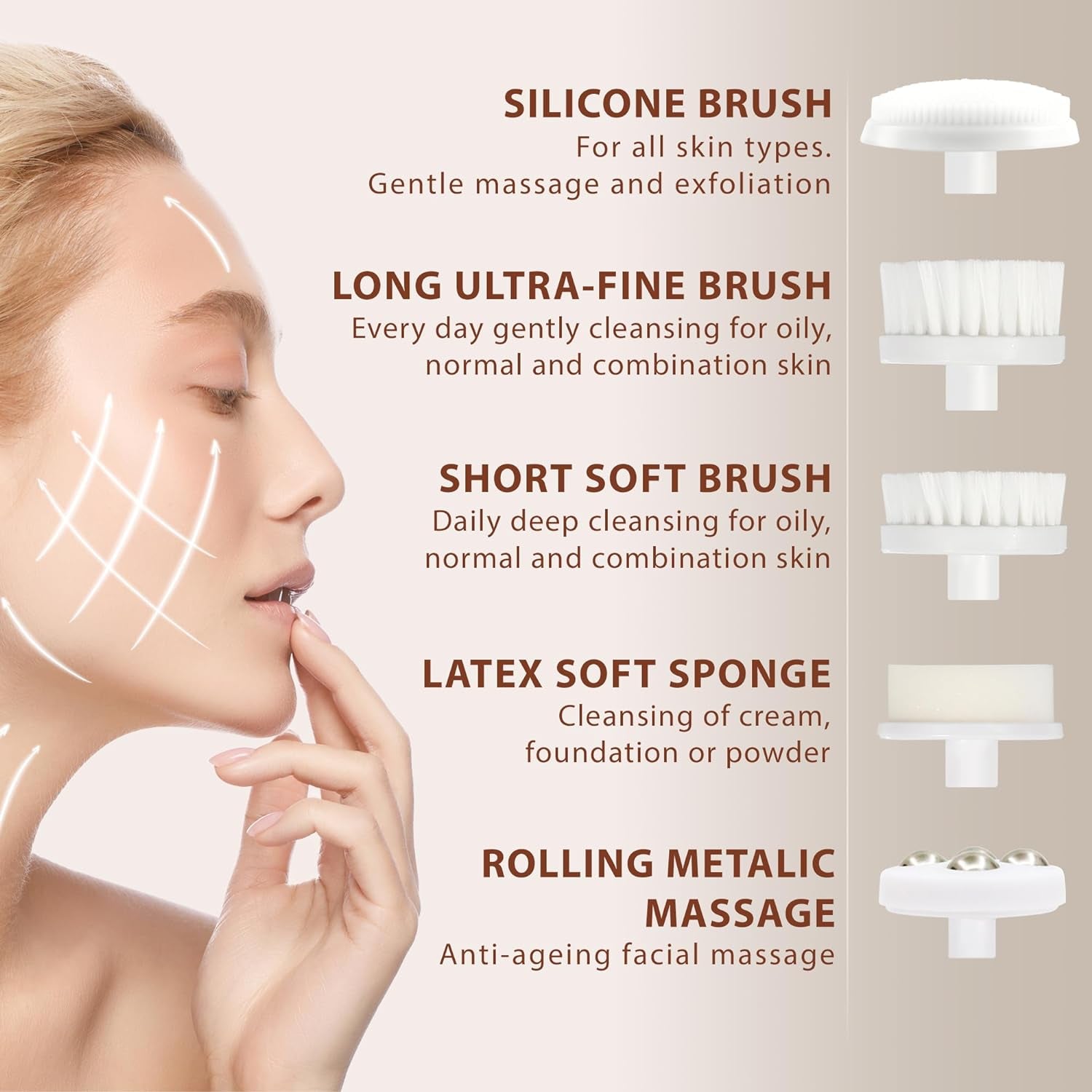 Opal 7-in-1 Electric Face Scrubber | Deep Cleansing Spin Brush & Exfoliator for Radiant Skin"
